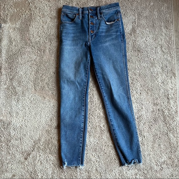 Madewell 10” High-Rise Skinny Jeans Cordova Wash Button Front - Picture 5 of 12
